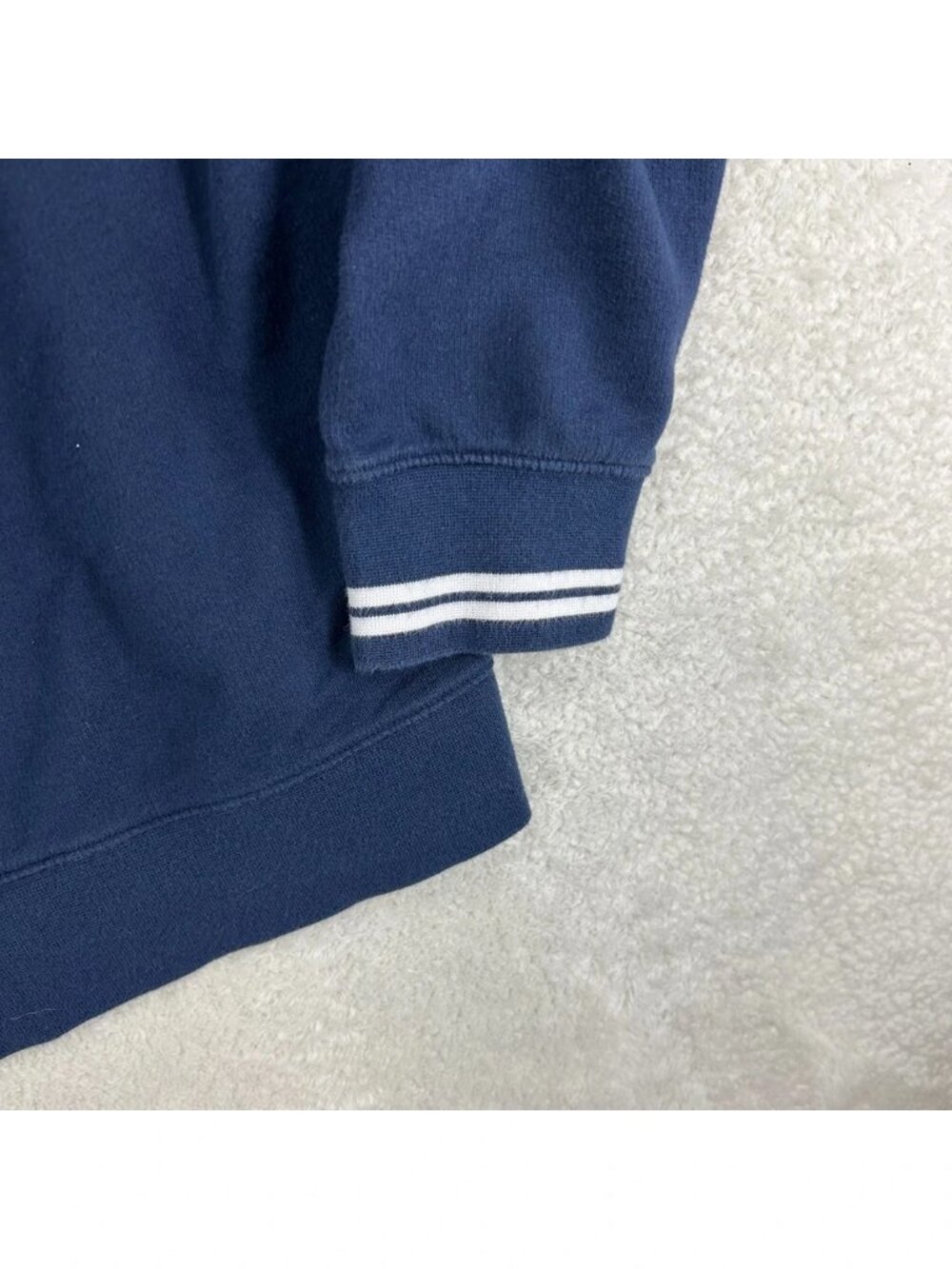 Brooks Brothers Sweatshirt Mens L Navy Blue Cotton 1/4-Zip Mock Neck Long Sleeve - Picture 5 of 11